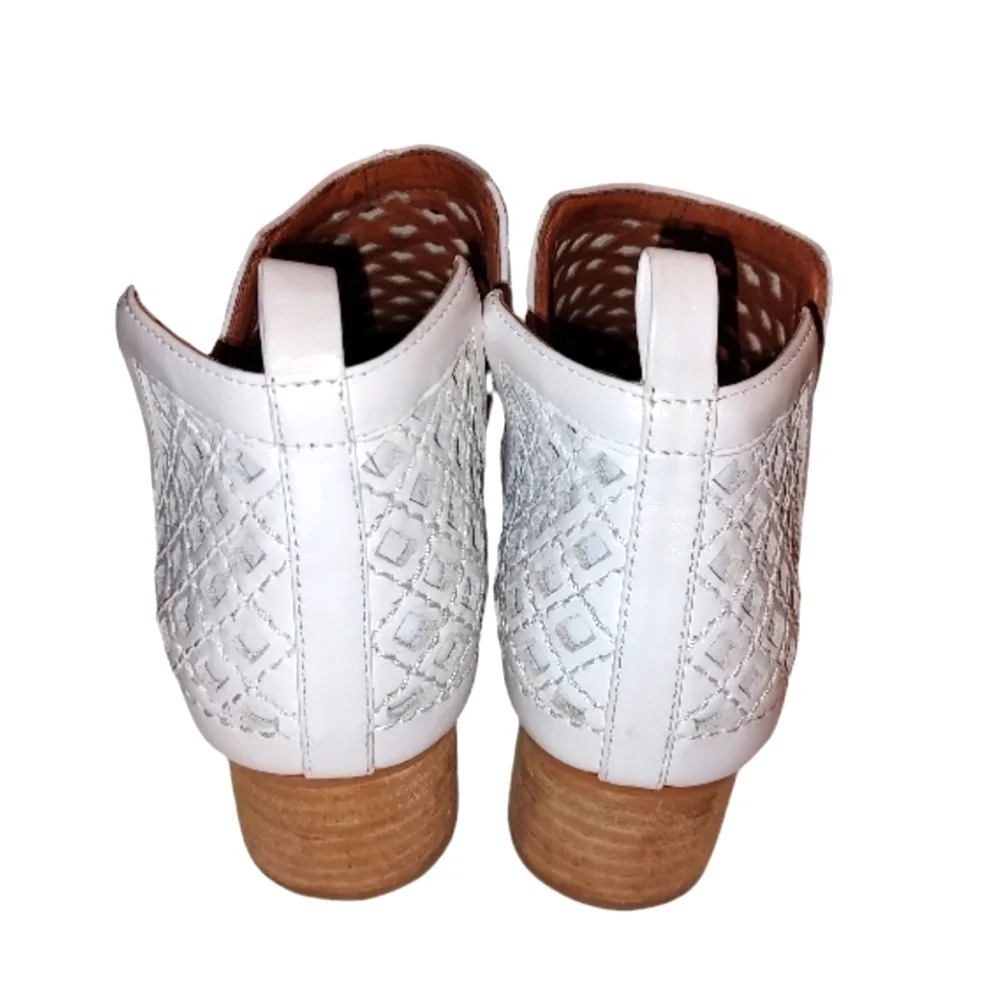 Jeffrey Campbell White Leather Chelsea Ankle Boots